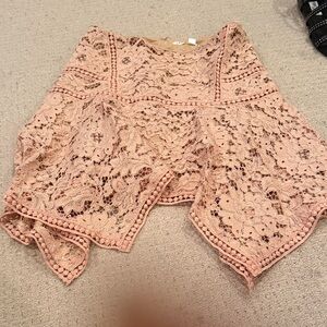 Veronica Beard Elegant Pink Lace Skirt